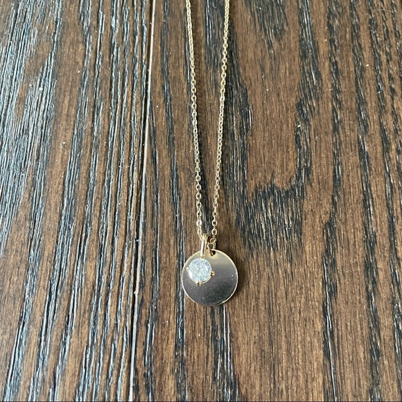 Disc and rhinestone necklace - Picture 2 of 5